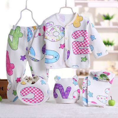 China 0-3 Months Anti-Shrink Newborn Baby Clothes 100% Cotton Infant Clothes Sets Boys Girls Unisex Infant Clothing Kit Wholesale for sale