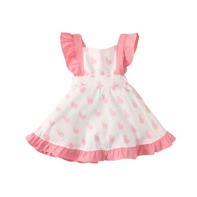 China Anti-wrinkle Toddler Girl Easter Dress Collar Baby Summer Square Dress For Kids Boutique Birthday Dresses for sale