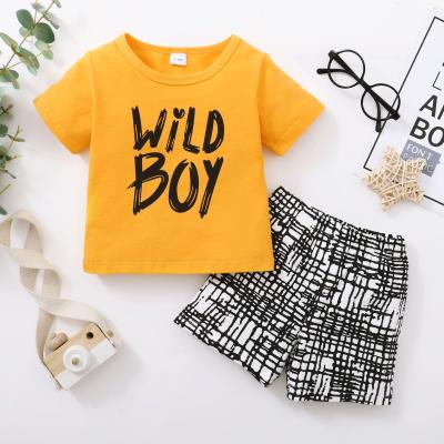 China Summer Boutique Baby Boy Casual Clothing Outfits Short Sleeve Baby Boy Kids Clothing Sets for sale