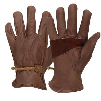 China Goods. Brown Safety Work Leather Gloves Grain Cowhide Working Glove Wholesale Bulk Manufacturer for sale