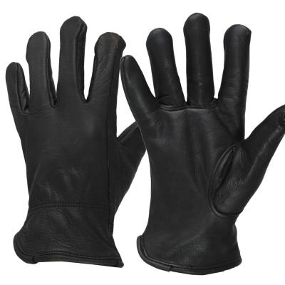 China Goods. Black Leather Work Gloves Grain Cowhide Working Glove Wholesale Manufacturer for sale