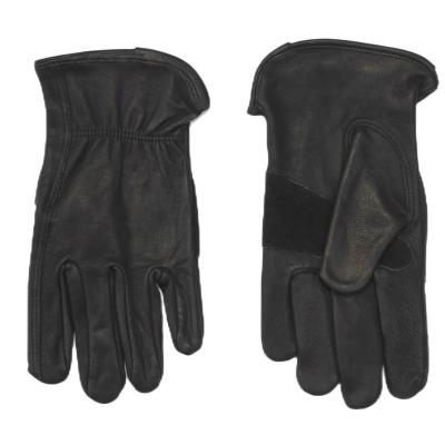 China Goods. Wholesale Black Leather Camping Cowhide Training Work Safety Riding Gloves for Men and Women for sale