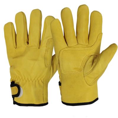 China Wholesale soft industrial leather double palm glove cotton soft liner training working gloves for sale