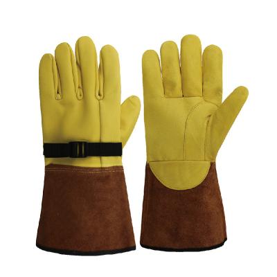 China Does not provide electrical insulation on its own leather electrical lineman protective work gloves for use with rubber insulated gloves for sale