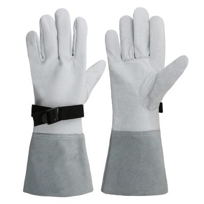 China Does Not Provide Electrical Insulation On Its Own Leather White Lineman Goatskin Protector Electrical Work Gloves For Use With Rubber Insulated Work Gloves Service Electrician for sale