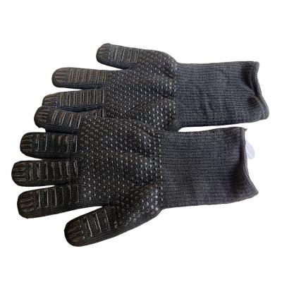 China Kitchen Pad/Microwave/Oven/BBQ/Hot Pot Rack Customized Logo Barbecue Aramid Bbq Gloves Extreme Thermal Resistance 800 Degree Outdoor Black Printed Cooking Oven Mitts Grill for sale