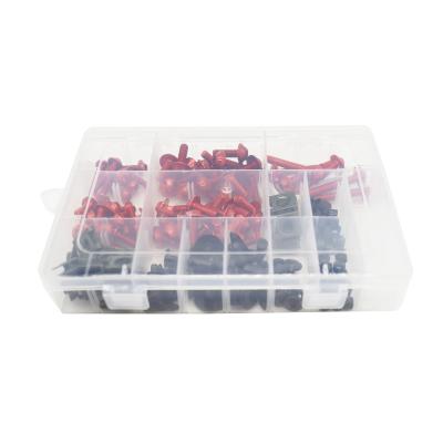 China Motorcycle factory customized a box of multiple colors aluminum alloy fastener set. A total of 188 pieces for sale