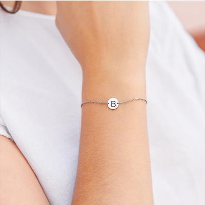 China CLASSIC Fashionable Handmade Coin Pendant Enamel Alphabet Beads Bracelet Beads Stainless Steel Accessories for sale