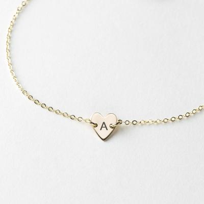 China Trendy Heart Necklace Fashion Jewelry Alphabet Beads Bling Custom Choker Necklace for sale