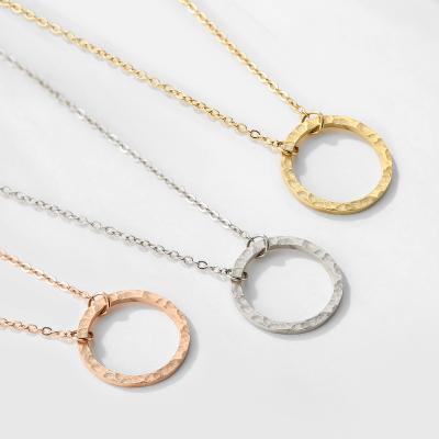 China TRENDY 2 Layered Pendant Necklace Men's Gold Coin Fashion Pendent Minimalist Jewelry for sale