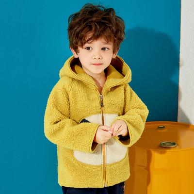 China Soft Cute Dinosaur Hooded Boys Shear Coat For Kids Boys Jacket Coat Loose With Zipper Kids Winter Coat for sale