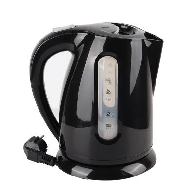 China Black Plastic Electric Water Kettle Kitchen Appliances 360 Degree Rotation Base MSF Electric Water Kettle With Window for sale