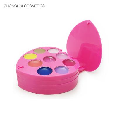 China Free Sample ZHN2490-1 Waterproof Kids Makeup Kids Baby Pretend Play Makeup Sets Vegan Glitter Eyeshadow Palette Girls Makeup Kit for sale