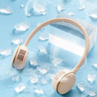 China 2022 Newest Version USB Portable Neck Protector Hair Strong Wind Turbo Double Blades Hanging Fan for sale