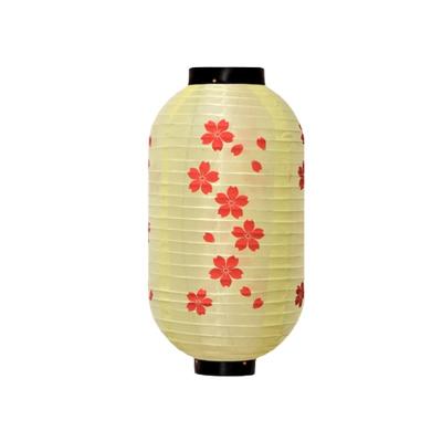 China Japan Cheap Version Handmade Flower Printing Nylon Lantern Chinese Silk Lantern for sale