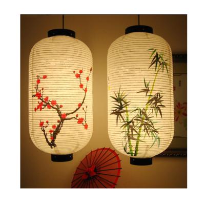 China Japan Japanese Restaurant Custom Cylinder for Plum Blossom Japanese Paper Lanterns for sale