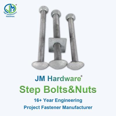 China Carbon Steel JM Brand Hot Dip Galvanized Step Bolt For Tower &Pole Industry for sale