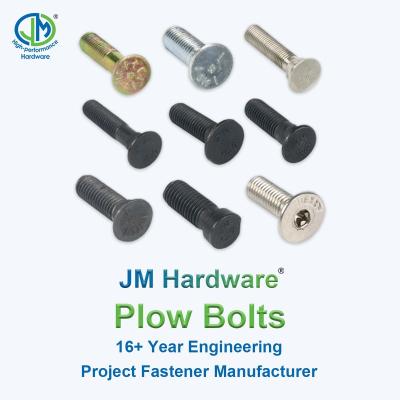 China High strength stainless steel JM brand competitive price m8 plow bolt and nut for sale