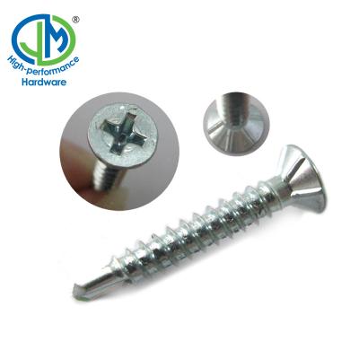 China Carbon Steel Countersunk Head Phillips Slotted Self Drilling Screw With Six Ribs for sale