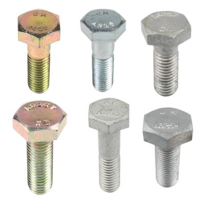 China JM Brand High Quality Construction Bolt Galvanized Heavy Thread A307 A325 A490 Full Hex Structural Bolt for sale