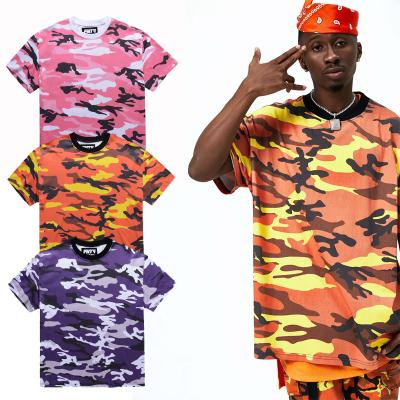 China Summer Breathable Hot Sale Hip Hop Short Sleeve Round Neck Camouflage T-Shirt For Men for sale