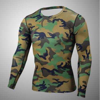 China Camouflage Rashgard Camouflage T-shirt Men's Breathable Compression Set Sports Shirt Men's Running Fits Gym Fitness Tights for sale