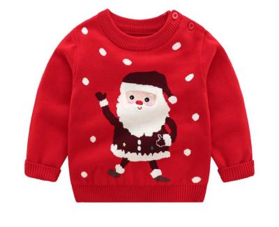 China Anti-wrinkle Kids Sweaters Cotton Cartoon Pattern Sweater Boys And Girls Christmas O-Neck OEM for sale