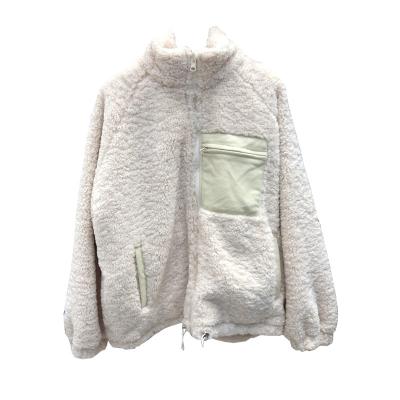 China cwt60 lamb wool windproof jacket for lady loose casual zipper women warm sweatershirt long sleeve cropped hoodie for sale