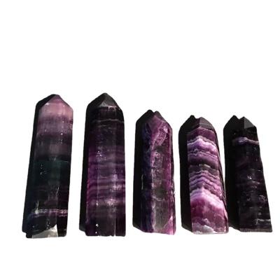 China China Wholesale Natural Colorful Fluorite Quartz Healing Crystal Energy Stone Feng Shui Tower for sale