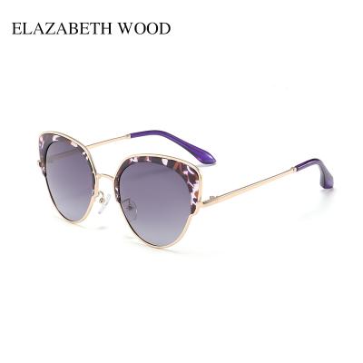 China Custom CatEye Leopard Color Film Lenses Purple Women Sunglasses For Party for sale