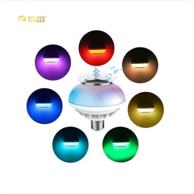 China Indoor Entertainment Radio Tooth Speaker Bulb E27 Blue Smart Bulb With Remote Control Led Speaker Bulb RGB Music Playing Light Lamp for sale