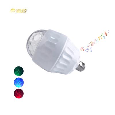 China Morden Radio Led RGB Music Bulb Magic Ball Light E27 6W Led Disco Tooth Speaker Waterwave Light Bulb Disco Party Music Light Blue for sale