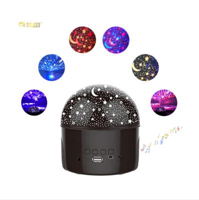 China Blue Speaker Bulb Morden USB Wire Tooth Light Projector Bedroom Decoration Starry Night Light Led Sky Laser Star Projector Music Light for sale