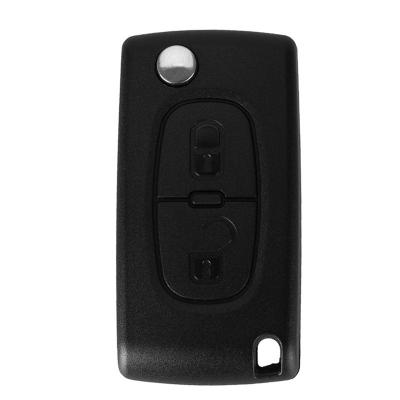 China Remote Key PCF7961A 46 CHIP HU83 VA2 0536 2-Button Model FSK 433MHz Folding Remote Key Fob With Indents 2 Buttons For Peugeot for sale