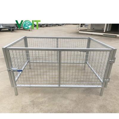 China Durable Customized Heavy Duty Storage Trailer Collapsible 6 x 4 Galvanized Steel Cage for sale