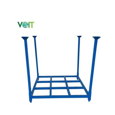 China Detachable And Stackable Tire Distribution Centers Stacking Laced Metal Tire Stillage With Removable Posts for sale