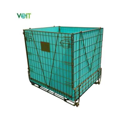 China Durable Space Saving Warehouse Stacking Welded Pallet Cage For Pet Preforms Storage for sale