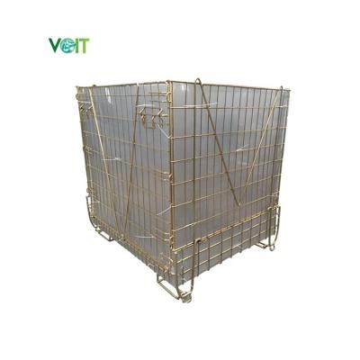 China Industrial Collapsible Folding Logistics Transport Wire Mesh Welded Storage Container For Sale for sale