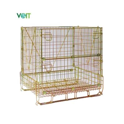 China Good Sale Durable Forklift Galvanized Collapsible Warehouse Storage Pet Preform Container for sale