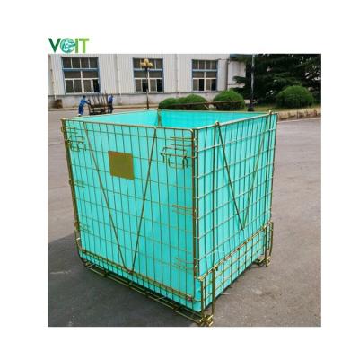 China Durable European Logistics Warehouse Transportation Hollow PP Mesh Foldable Pallet Containers for sale