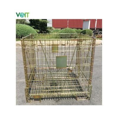 China Durable Industrial Collapsible Galvanized Welded Metal Wire Logistics Transport Cage for sale