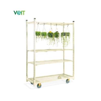 China Detachable Adjustable Greenhouse Horticultural Nursery Voit Height Wire Mesh Portable Plant Storage Rack for sale