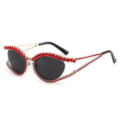 China Cat Eye Glass Rhinestone Frame Ladies Sunglasses Luxury Brand Designer Sun Vintage Retro Fashion Sun Glasses Woman for sale