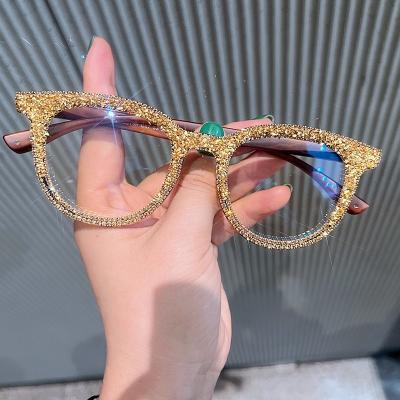 China Trendy Unisex Trendy Tr90 Tr90 Glass Rhinestone Light Blocking Blue Light Blocking Optical Frames for sale