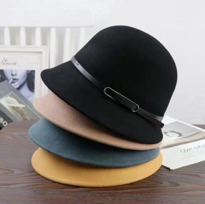 China Hot Sale Picture Fashion Women Fedora Hat Wool Felt Style Plain Unisex Lady Hat Customized Ribbon Logo Accessory Pattern Wholesale for sale