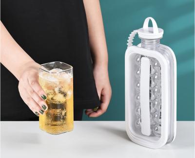 China Hot Sale Stocked 2 in 1 Portable Ice Ball Maker Ice Cube Making Bottle Kitchen Bar Outdoor Kettle Tray Hockey Pot DIY Tool Round Mold for sale