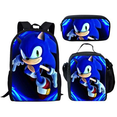 China Custom Your Design OEM 16 Inch Kids Customized Sonic Back Packs Hot Game Children Students Cartoon School Backpack The Tedgehog Backpack for sale