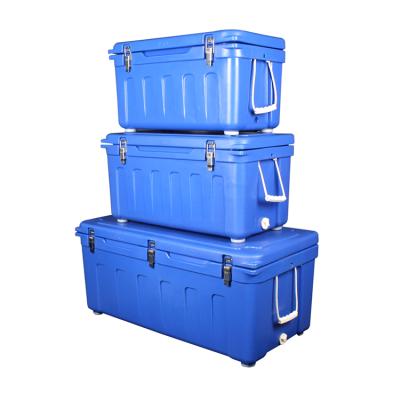 China Insulated Plastic Spin Molding PE Box Inner Ice Refrigerated Camping Cooler Box Fishing Cooler Box for sale