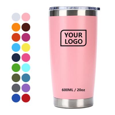 China Custom Logo 20oz 18/8 Stainless Steel Vacuum Insulated Coffee Travel Disposable Double Walled Thermal Mug for sale