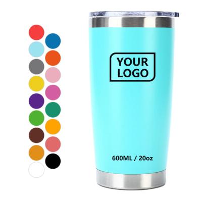 China Eco Disposable 20 Ounce Double Wall Stainless Steel Vacuum Tumbler Thermos Travel Beer Thermal Coffee Mug With Lid And Straw for sale